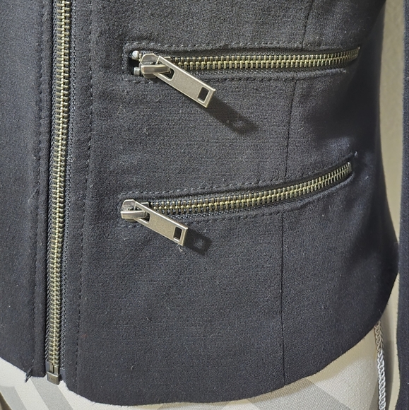 Banana Republic Black Moto Jacket Size 6 - Picture 10 of 12